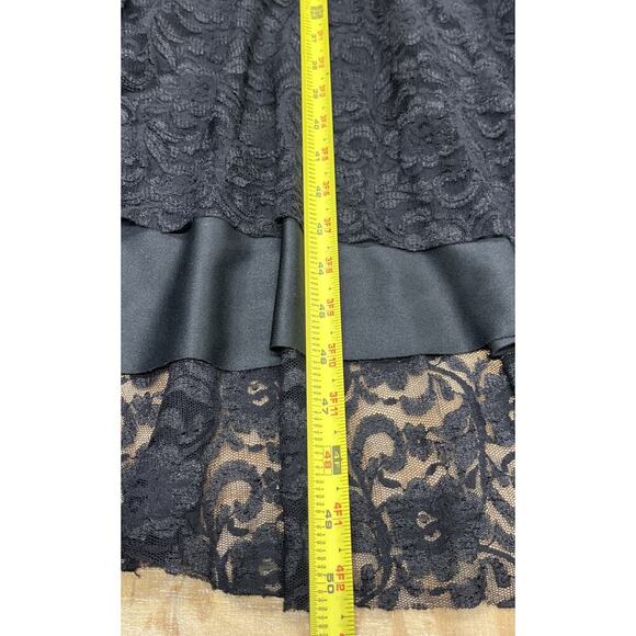 Vintage Mariage Lace Hi Low Maxi Dress Size 6 Black Lace Bohemian Whimsigoth - Picture 15 of 15